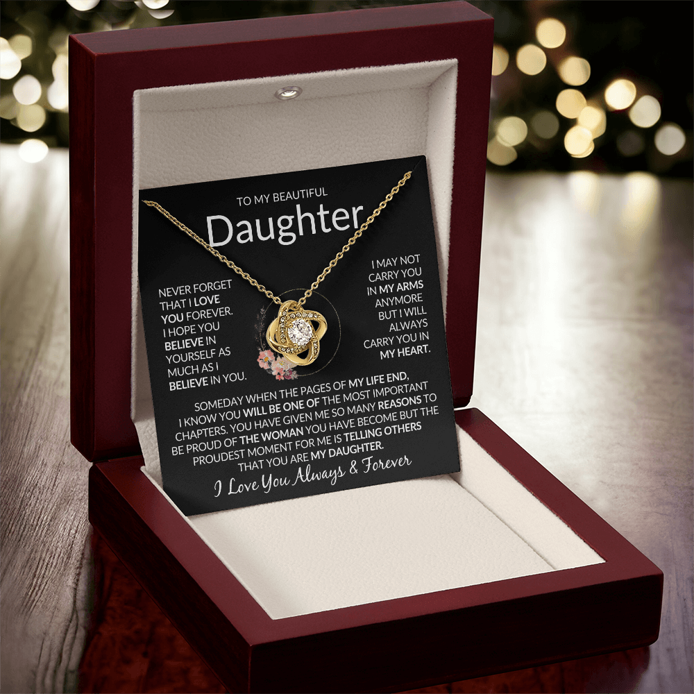 Beautiful Daughter Necklace - "Pages Of My Life End"
