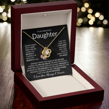Beautiful Daughter Necklace - "Pages Of My Life End"