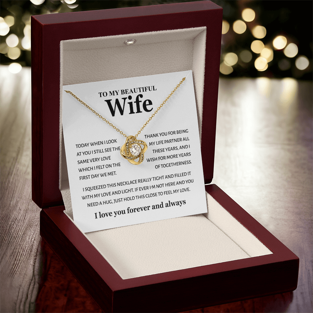 To My Beautiful Wife - "My Life Partner" 14K White Gold Finish / Standard Box Jewelry Giftinum