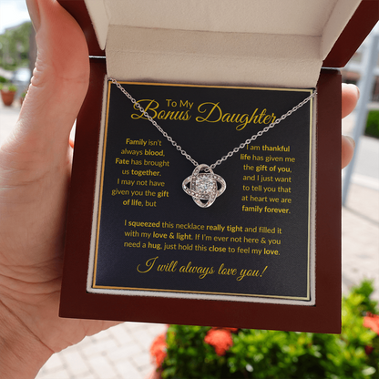 To My Bonus Daughter Necklace - Family isn't always blood
