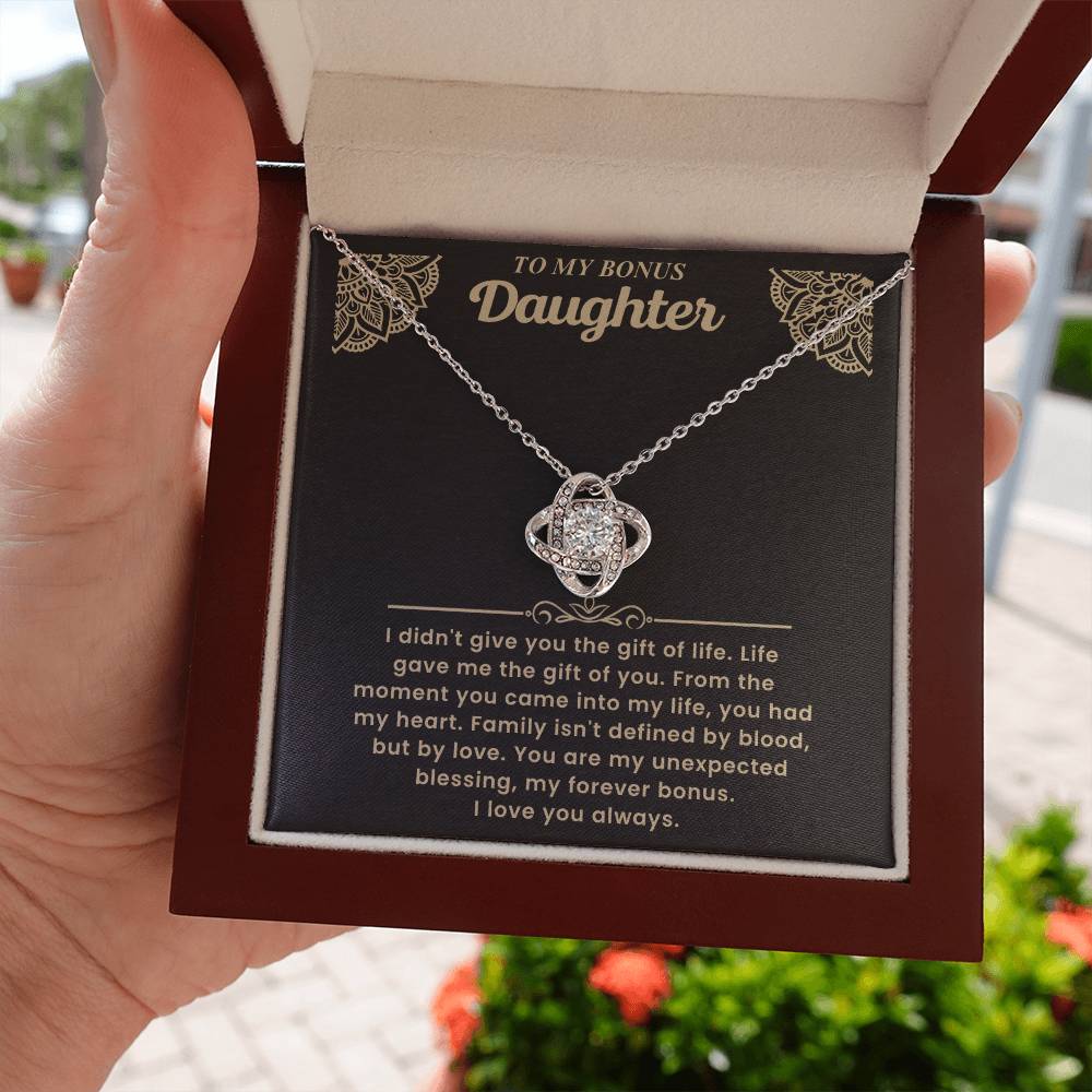 To My Bonus Daughter Necklace – Unexpected Blessing Forever Bonus Gift