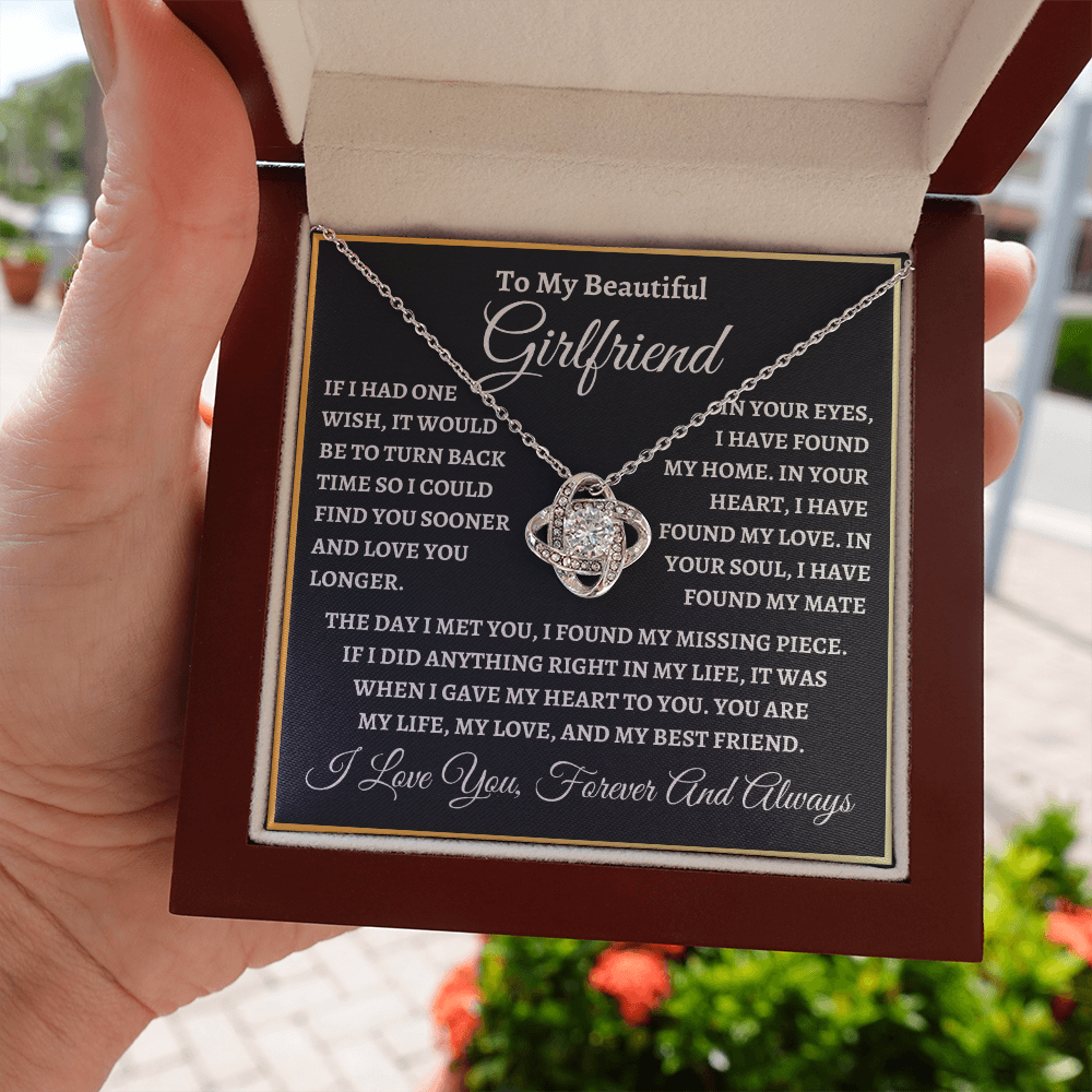 To My Beautiful Girlfriend - "Turn Back Time" - 14K White Gold Finish / Standard Box Jewelry Giftinum