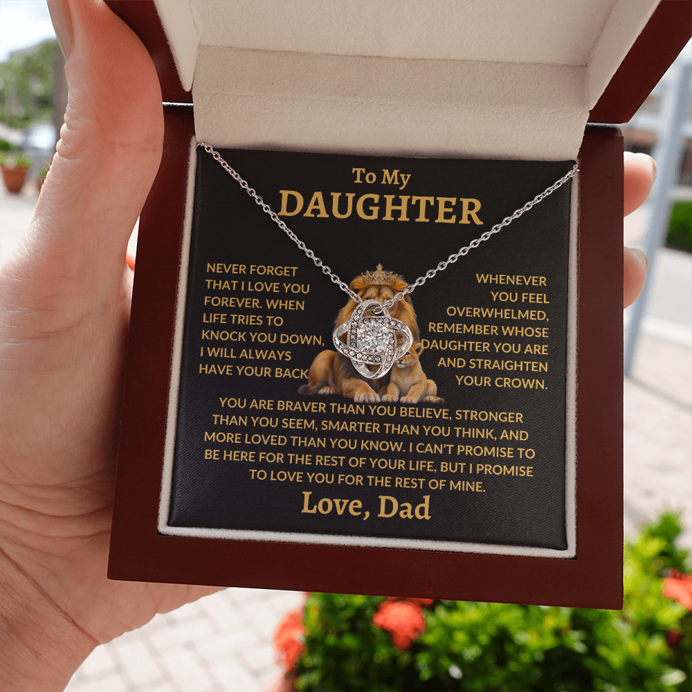 To My Daughter Necklace - "Straighten Your Crown" 14K White Gold Finish / Standard Box Jewelry Giftinum