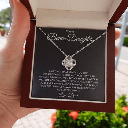 To My Bonus Daughter – Love Knot Necklace from Dad