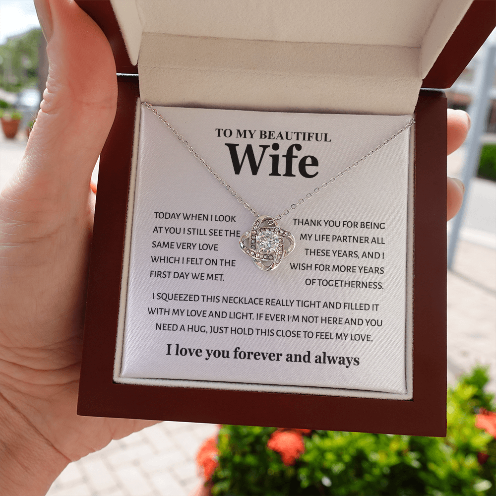 To My Beautiful Wife - "My Life Partner" 14K White Gold Finish / Standard Box Jewelry Giftinum