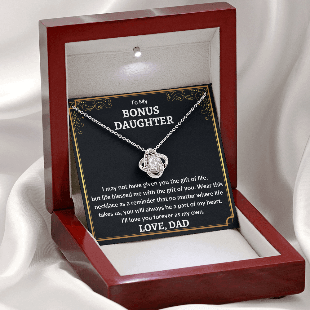 Bonus Daughter "Love You As My Own" (BG) 14K White Gold Finish / Luxury Box Jewelry Giftinum