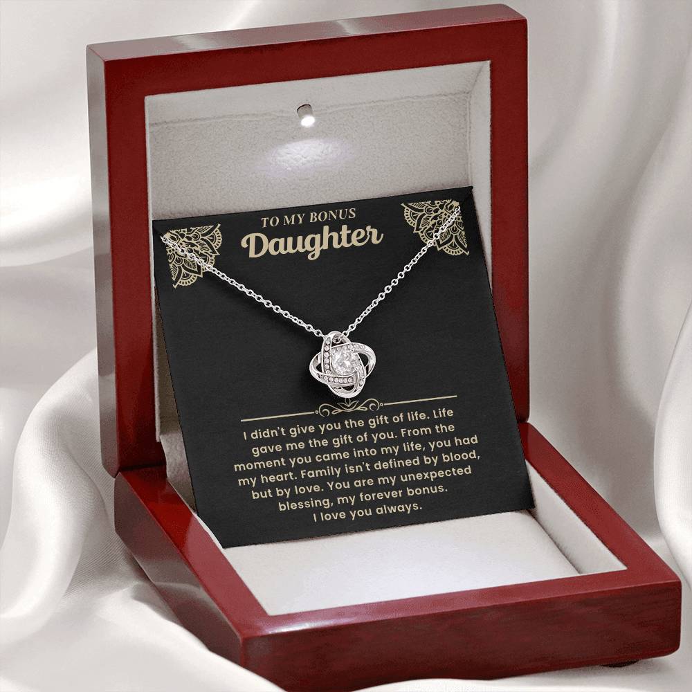 To My Bonus Daughter Necklace – Unexpected Blessing Forever Bonus Gift