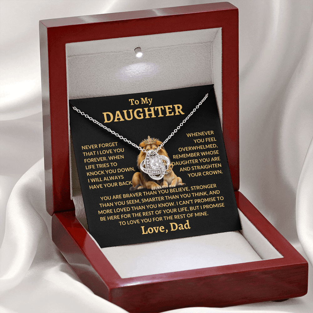 To My Daughter Necklace - "Straighten Your Crown" 14K White Gold Finish / Luxury Box Jewelry Giftinum