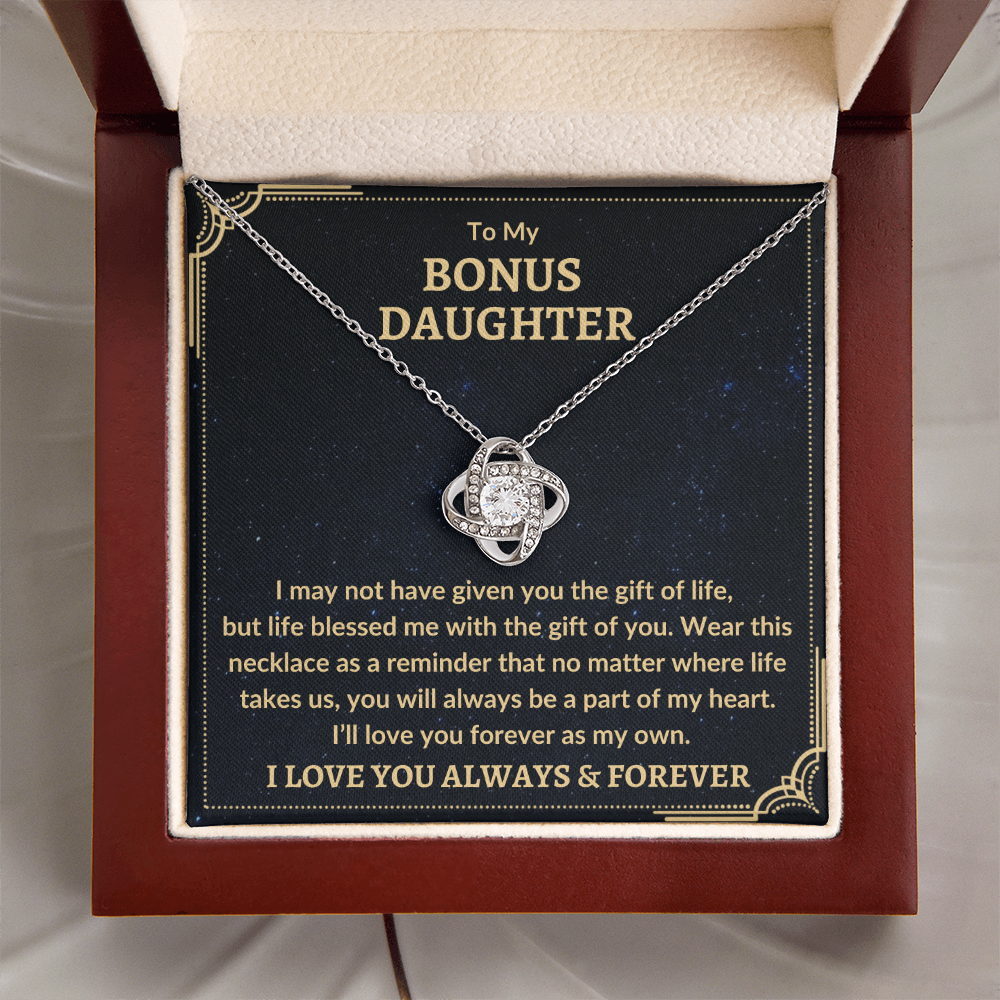 Bonus Daughter "Love You As My Own" G 14K White Gold Finish / Standard Box Jewelry Giftinum