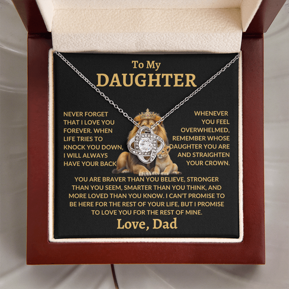 To My Daughter Necklace - "Straighten Your Crown" 14K White Gold Finish / Standard Box Jewelry Giftinum