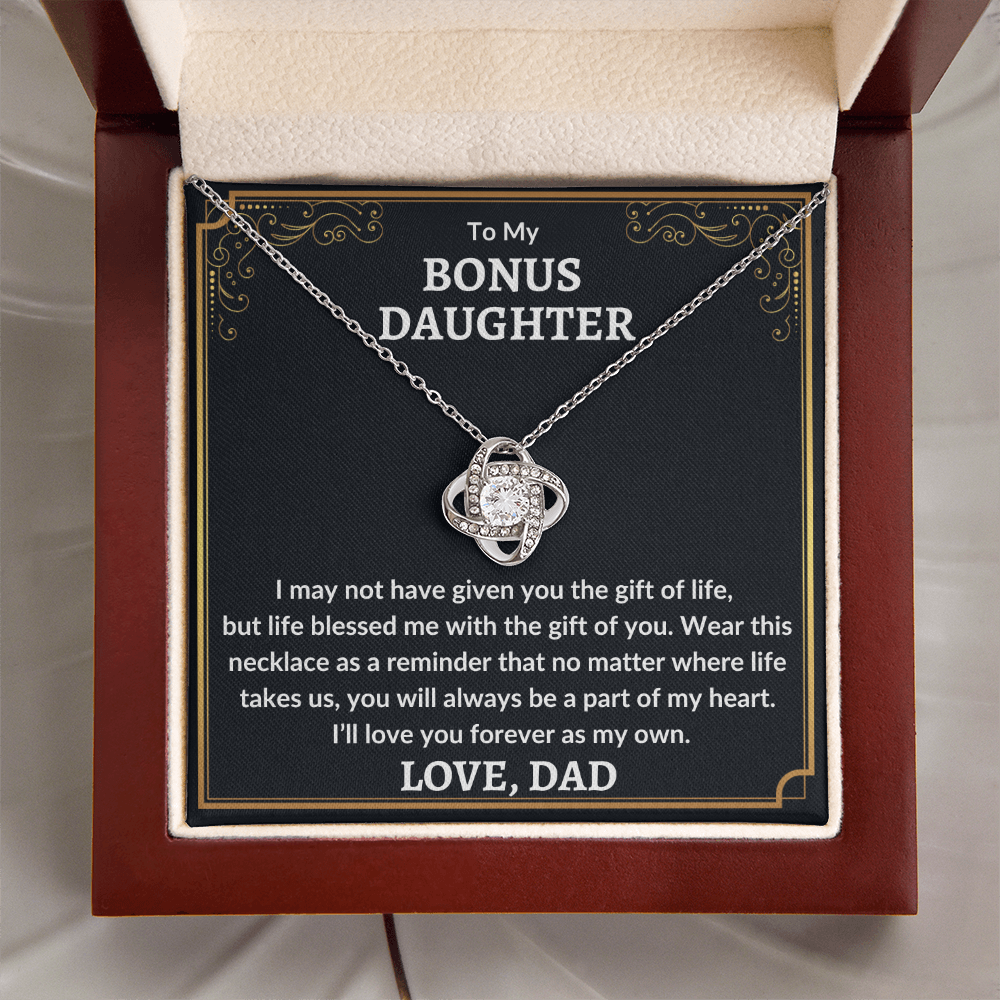 Bonus Daughter "Love You As My Own" (BG) 14K White Gold Finish / Standard Box Jewelry Giftinum