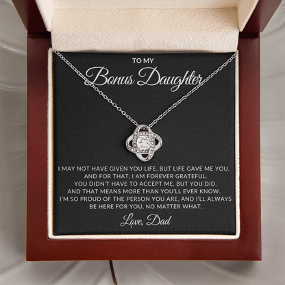 To My Bonus Daughter – Love Knot Necklace from Dad