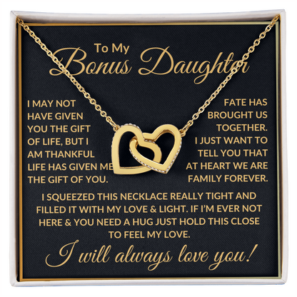 To My Bonus Daughter Necklace - "Fate Has Brought Us Together" 18K Yellow Gold Finish / Standard Box Jewelry Giftinum