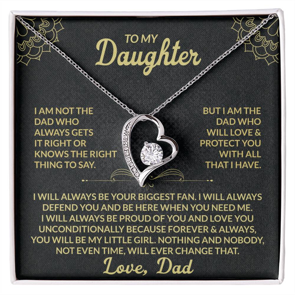 To My Daughter - "I Will Always Be Your Biggest Fan" 14k White Gold Finish / Standard Box Jewelry Giftinum