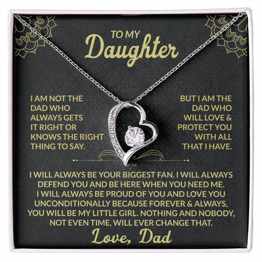 To My Daughter - "I Will Always Be Your Biggest Fan" 14k White Gold Finish / Standard Box Jewelry Giftinum