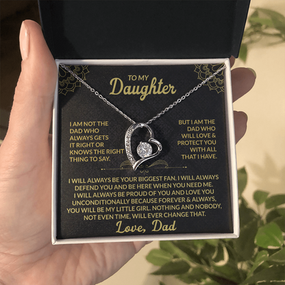 To My Daughter - "I Will Always Be Your Biggest Fan" 14k White Gold Finish / Standard Box Jewelry Giftinum