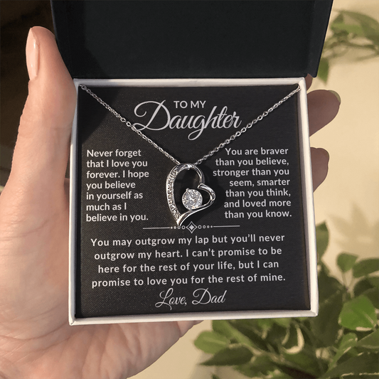Dad to Daughter Necklace - Never Forget That I Love You