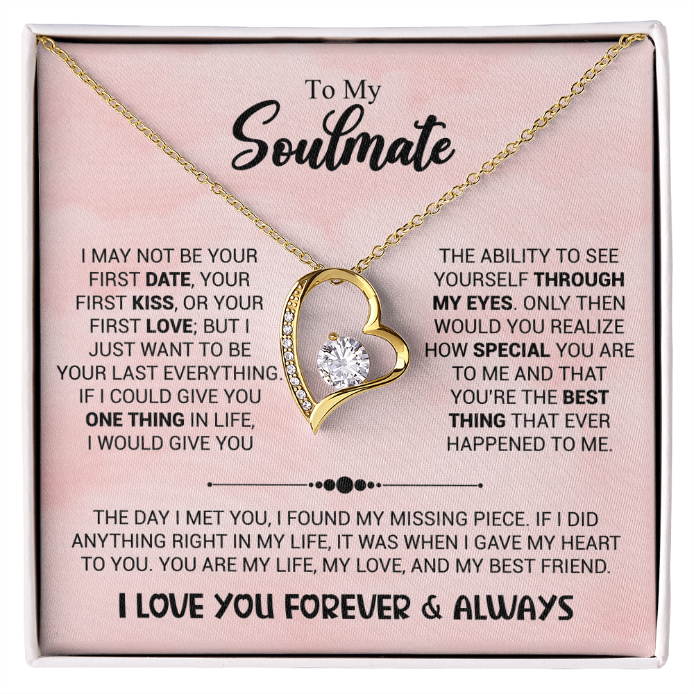 Soulmate Necklace - "Found My Missing Piece" 18k Yellow Gold Finish / Standard Box Jewelry Giftinum