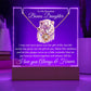 Bonus Daughter Acrylic Plaque & Necklace Gift Bundle LED Corded Base / 14K White Gold Finish Acrylic Giftinum