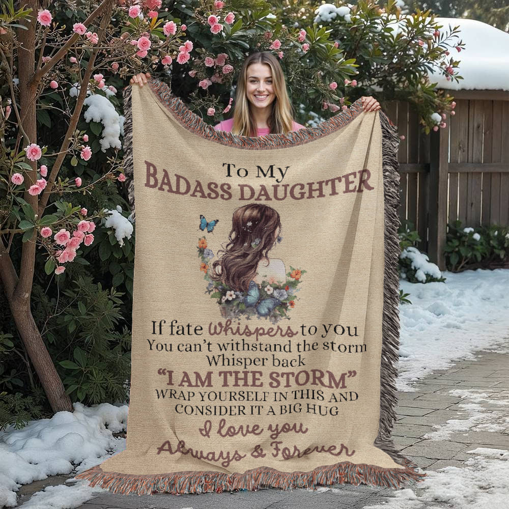 Badass Daughter woven blanket