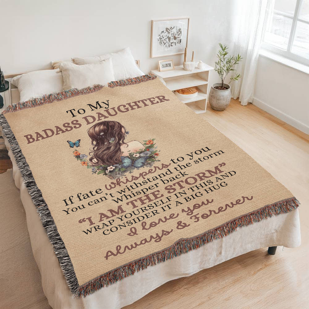 Badass Daughter woven blanket