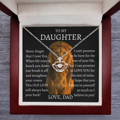To My Daughter Crown Necklace - This Old Lion
