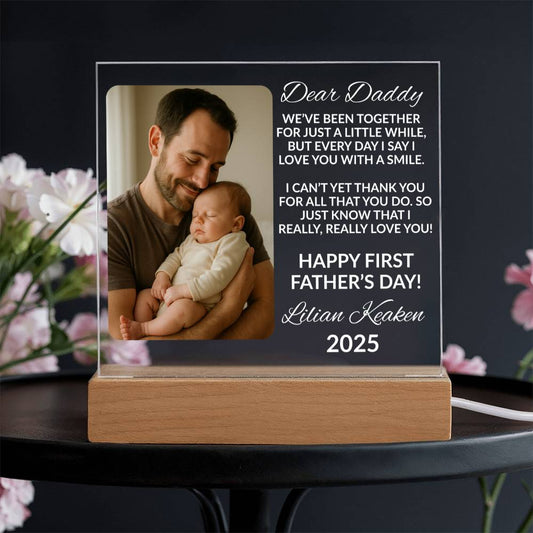 First Father’s Day Gift – Custom Photo Acrylic Plaque
