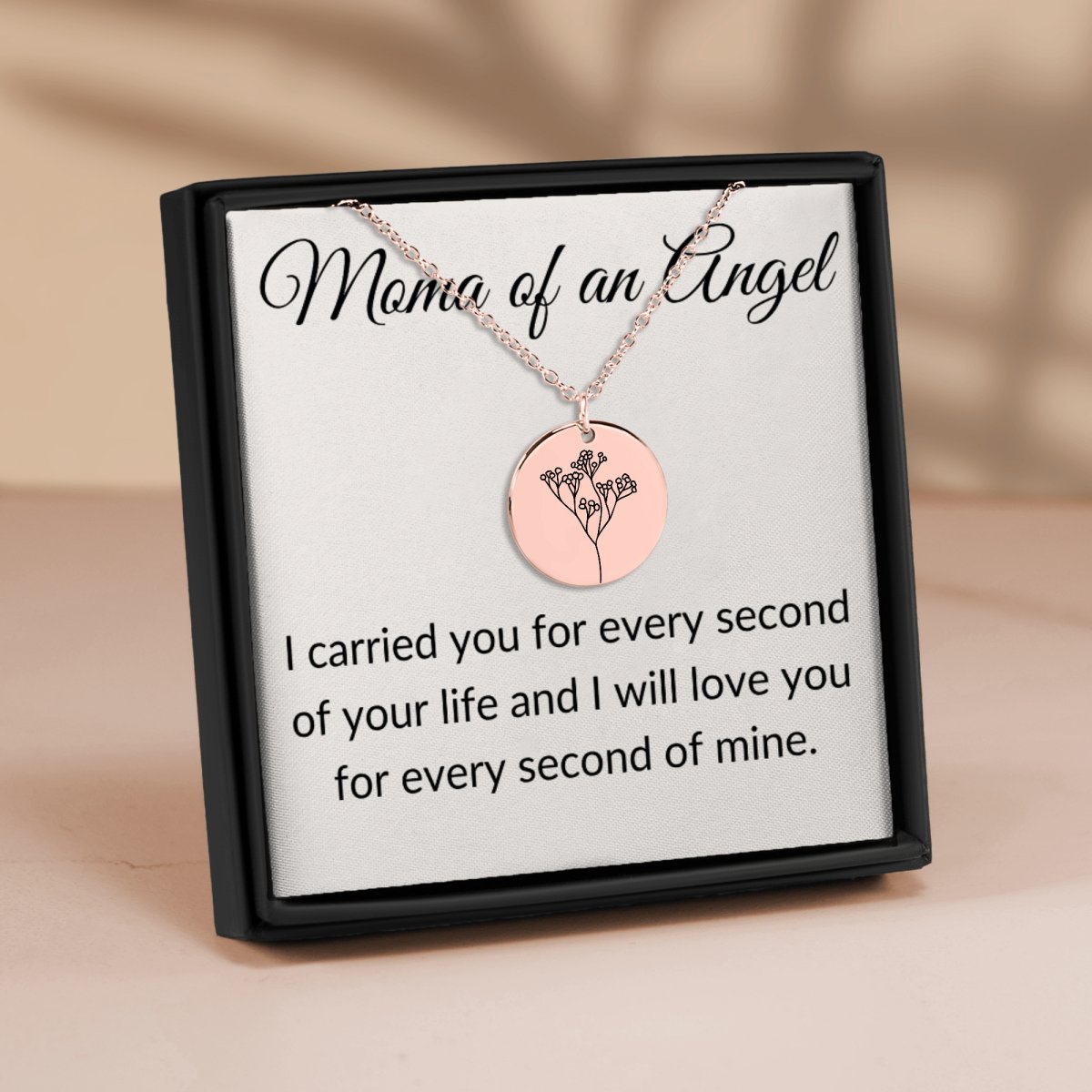 Baby's Breath Miscarriage Necklace Without back engraving / 18K Rose Gold Plated Jewelry Giftinum