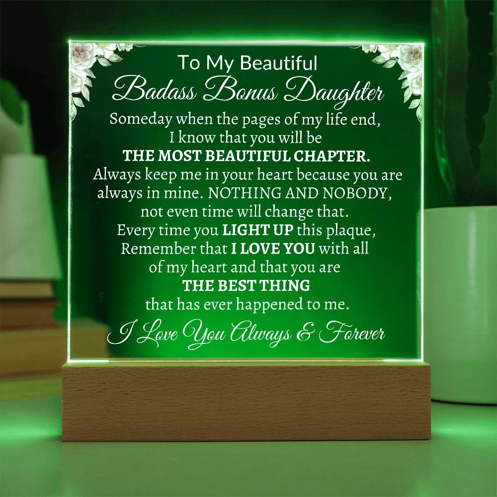 Badass Bonus Daughter | Best Chapter - w Battery Powered LED Base Acrylic Giftinum