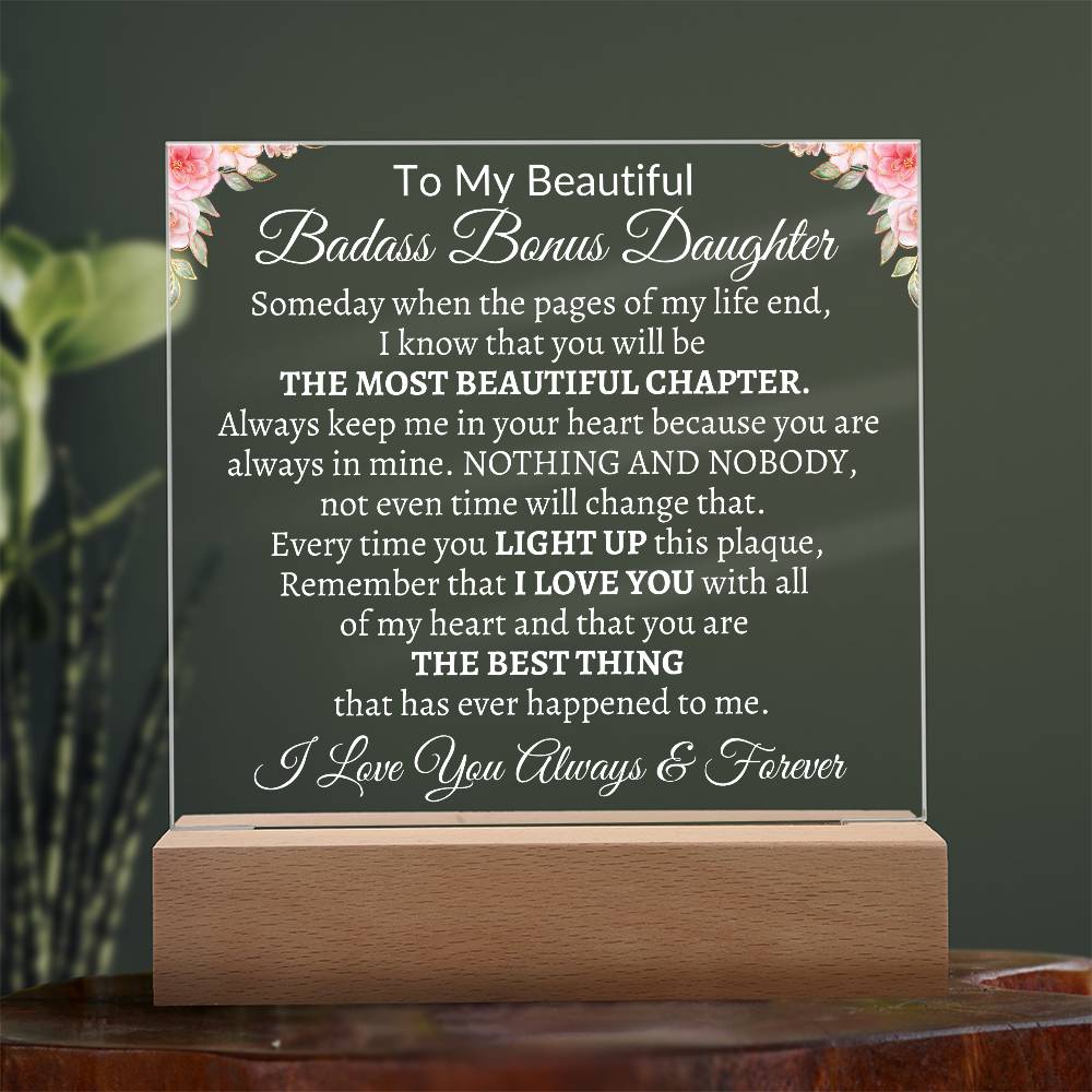 Badass Bonus Daughter | Best Chapter - w LED Corded Base Acrylic Giftinum