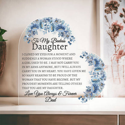 Badass Daughter | Acrylic Heart Acrylic Giftinum