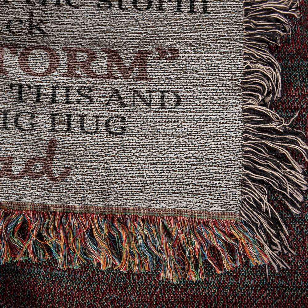 Badass Daughter Heirloom Woven Blanket Love, Dad Giftinum