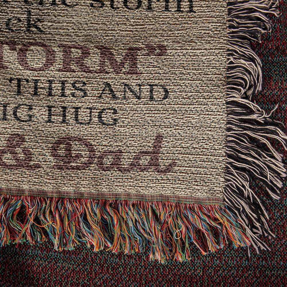 Badass Daughter Heirloom Woven Blanket Love, Dad Blankets Giftinum