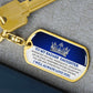 Badass Daughter Keychain - Straighten your crown Dog Tag with Swivel Keychain (Gold) / No Jewelry Giftinum