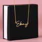 Badass Daughter Name Necklace | Straighten your crown Polished Stainless Steel / Standard Box Jewelry Giftinum