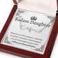 Badass Daughter Name Necklace | Straighten your crown Polished Stainless Steel / Standard Box Jewelry Giftinum
