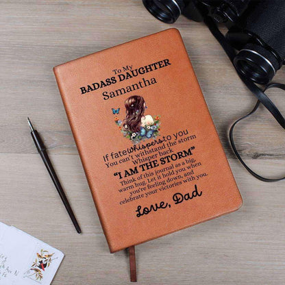 Badass Daughter Vegan Leather Journal Graphic Journal / Love, Dad Giftinum