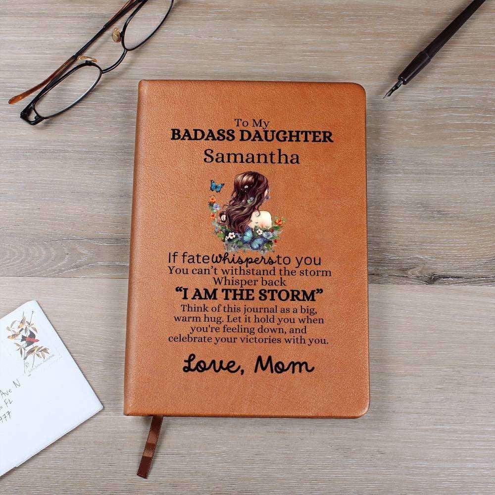 Badass Daughter Vegan Leather Journal Graphic Journal / Love, Dad Giftinum