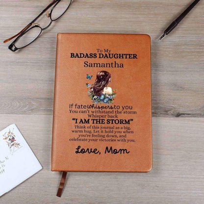 Badass Daughter Vegan Leather Journal Graphic Journal / Love, Dad Giftinum