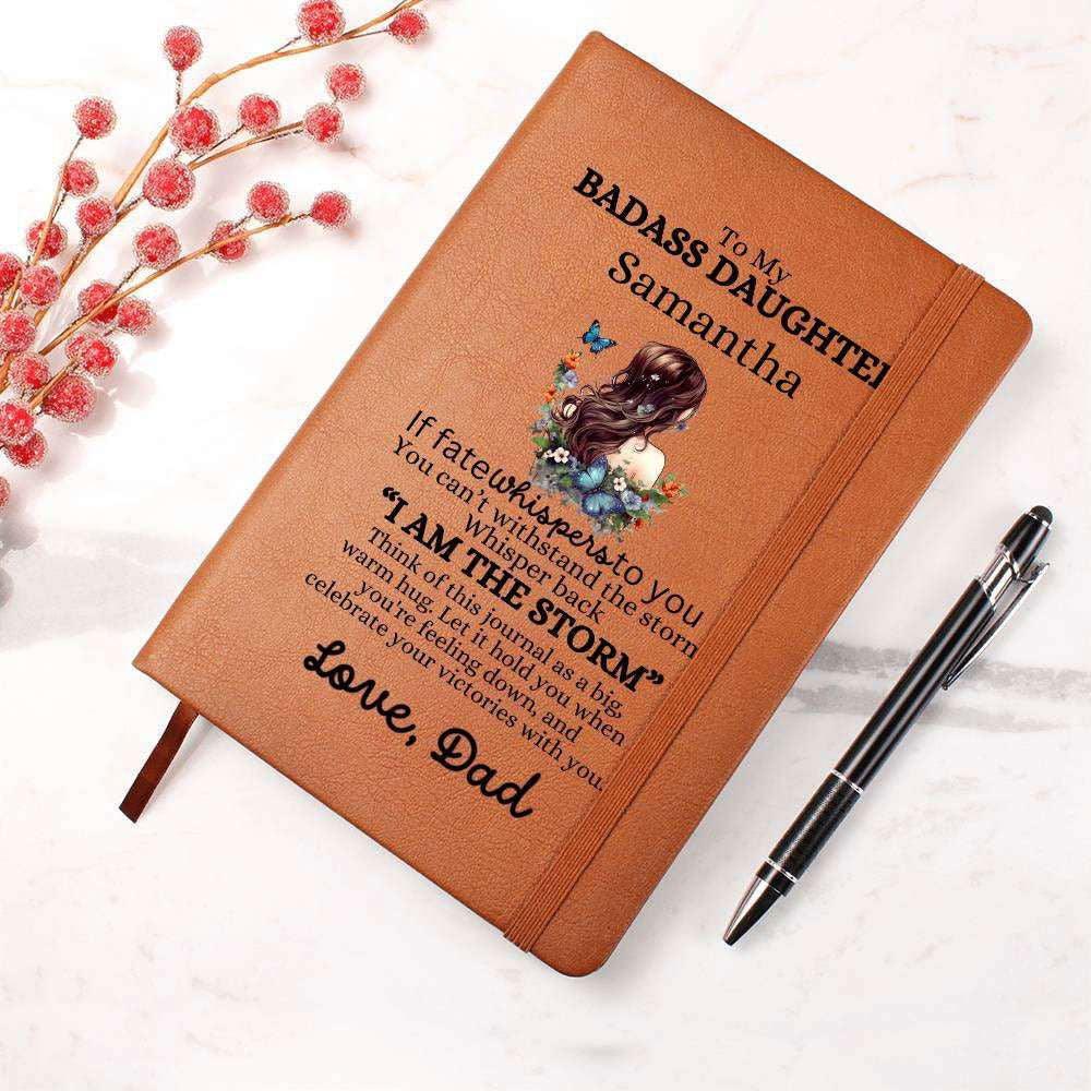 Badass Daughter Vegan Leather Journal Graphic Journal / Love, Dad Giftinum