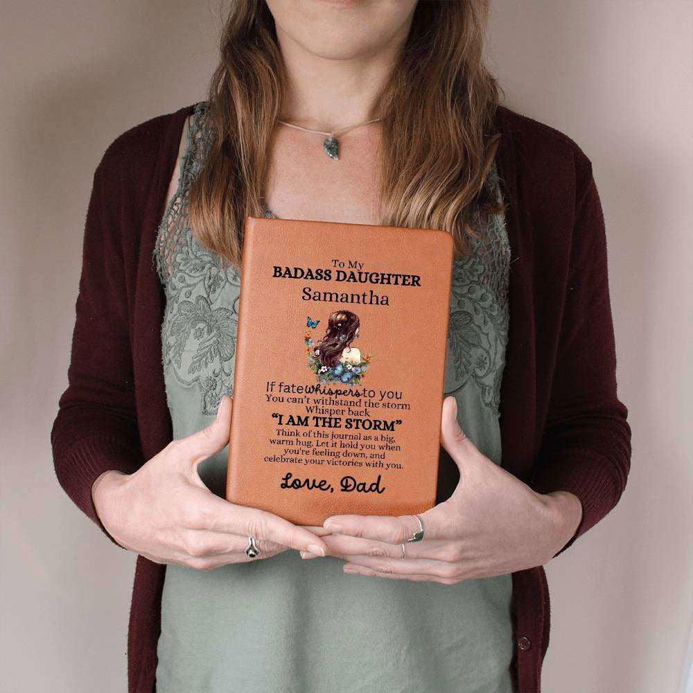 Badass Daughter Vegan Leather Journal Graphic Journal / Love, Dad Giftinum