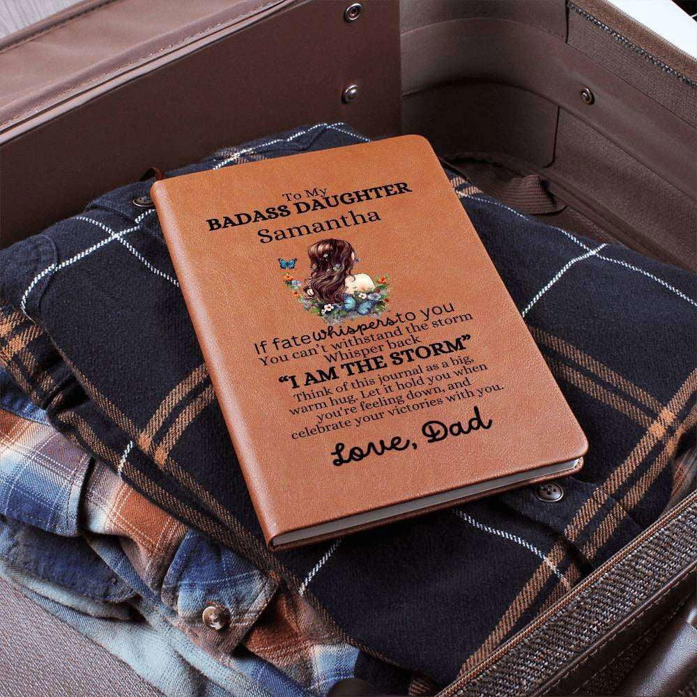 Badass Daughter Vegan Leather Journal Graphic Journal / Love, Dad Giftinum