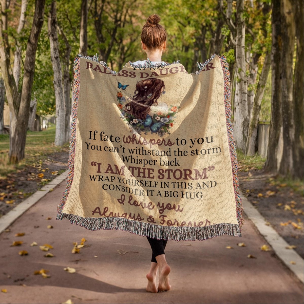 Badass Daughter woven blanket 37" x 52" Blanket Giftinum