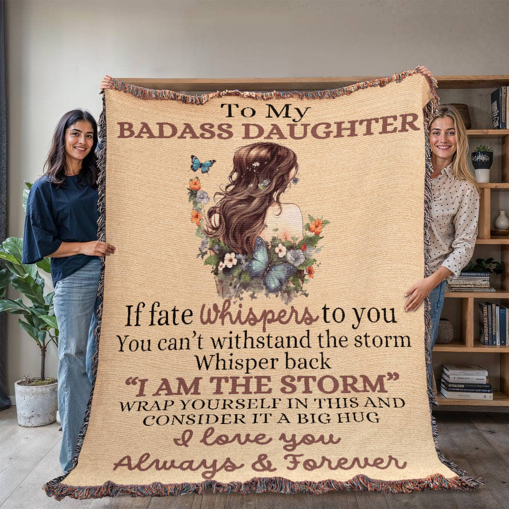 Badass Daughter woven blanket 50" x 60" Blanket Giftinum