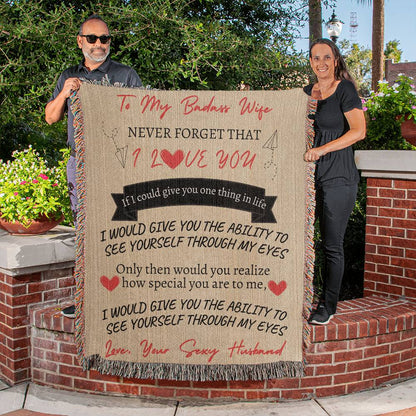 Badass Wife Woven Blanket | Never Forget Default Title Jewelry Giftinum