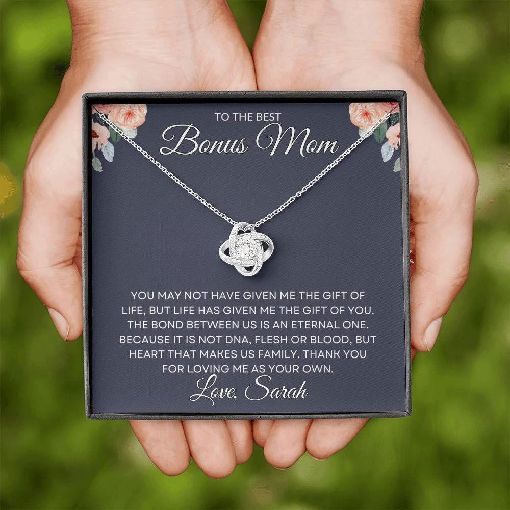 Best Bonus Mom - Gift of Life 14K White Gold Finish / Standard Box Jewelry Giftinum