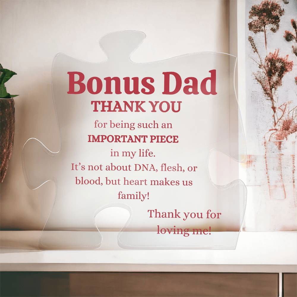 Bonus Dad Puzzle Acrylic Piece Jewelry Giftinum