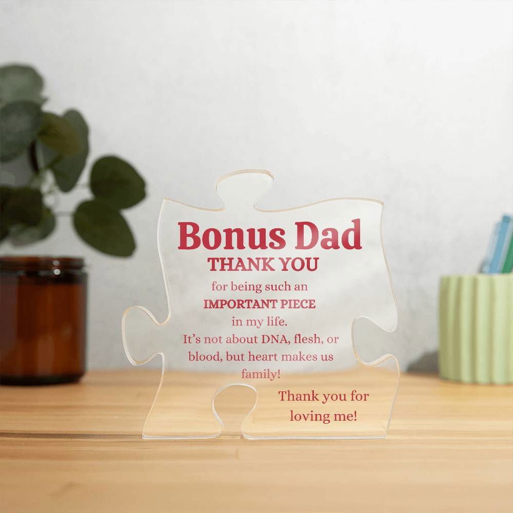 Bonus Dad Puzzle Acrylic Piece Jewelry Giftinum