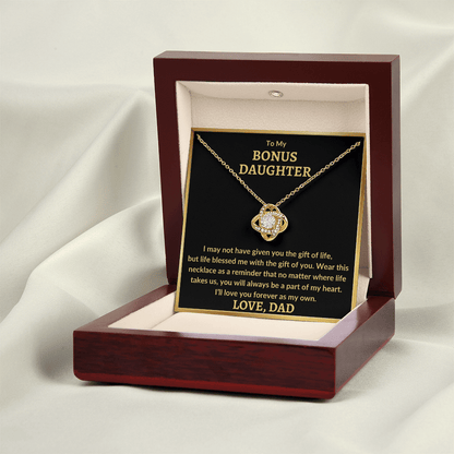 Bonus Daughter Necklace - "Love You As My Own" (G) 14K White Gold Finish / Standard Box Jewelry Giftinum