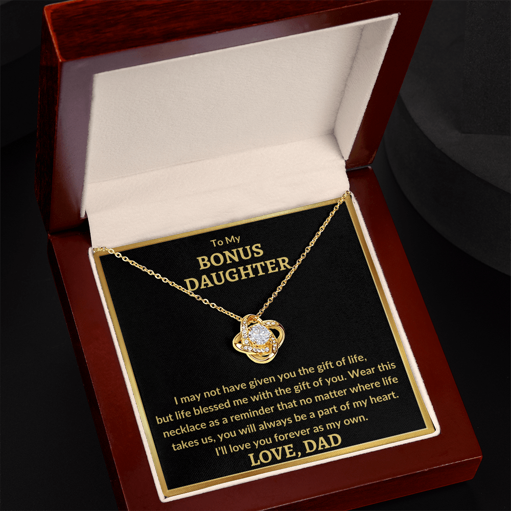 Bonus Daughter Necklace - "Love You As My Own" (G) 14K White Gold Finish / Standard Box Jewelry Giftinum